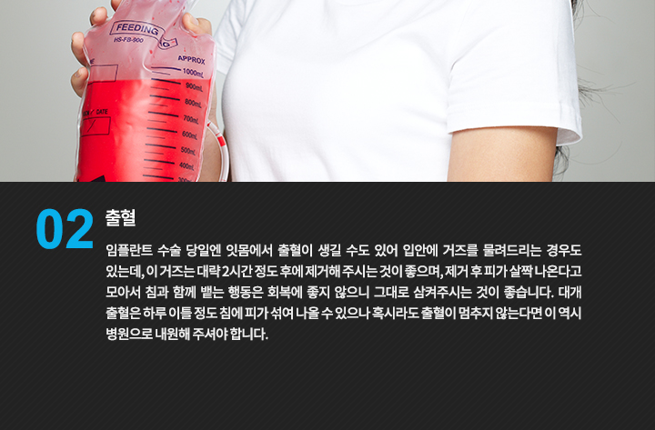 출혈 관리 항목을 설명하는 사진
